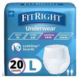 FitRight Incontinence Underwear, Large, 20ct