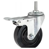 2pk Galvanized 4' M12 Rubber Casters, Rotating
