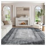 NICETOWN 8x10 Washable Area Rug, Boho Grey