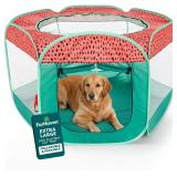 FurHaven Portable Pet Playpen, X-Large Green