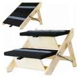 2-in-1 Indoor Pet Ramp: Foldable 2-Tier Stairs