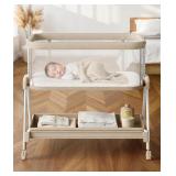 $110 Fodoss Baby Bassinet Bedside Sleeper, Beige