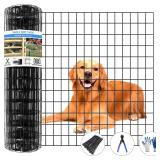 GILPWA Welded Wire Fence 50ft x 36in PVC Black
