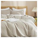PHF Waffle Duvet Cover Set, Queen, 3pc