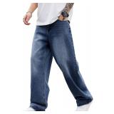 MEDIUM Mens Baggy Jeans Distressed Denim