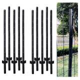 Black Metal Fence Post, 5 ft, 10-pack