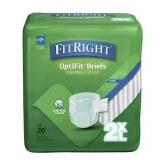 (20)FitRight OptiFit Briefs 2XL, Tabs, 60-70'