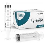 60mL Luer Lock Syringe | 25 Pack | Yalomi