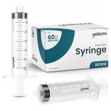 60mL Luer Lock Syringe | 25 Pack | Yalomi