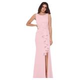 Size: 8P - Betsy & Adam Sleeveless Boat Neck Gown