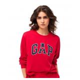 LG-GAP Women's Crewneck Long Sleeve Top - Red - L
