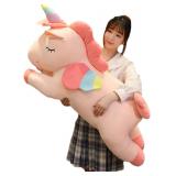 Unicorn Plush Hugging Pillow, 39.3 in (Pink)