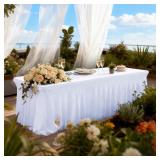 Spandex Tablecloths 6ft Rect White 6P