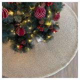 60-In Faux Fur Tree Skirt, Beige