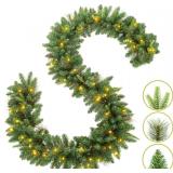 KING BIRD Pre-lit Garland, 9FT by 12'