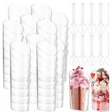 Funnymoom 50 Pack 3 oz Dessert Cups & Spoons
