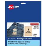 Avery Kraft Brown Banner Tags 2'x3.5' (80516)