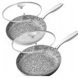 MICHELANGELO 8' & 10' Granite Frying Pan Set