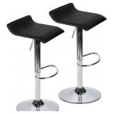 Barstool Set: Adjustable PU Leather Chairs