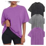 XL - 3 Pack, Womens Vintage Oversized Acid Washed