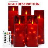 Kakoya Flameless LED Candles 5-Pc Red