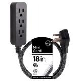 Cordinate Mini Power Strip, 18 in Cord