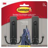 Command Large Matte Black Hooks with Strips