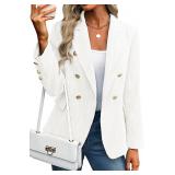 (Medium) ELLEVEN Women's Tweed Blazer - Double Jac