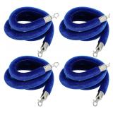 JAPCHET 4-Pack Velvet Rope 6.5ft, Blue