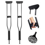 KMINA Underarm Crutches, Adjustable, Aluminium