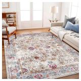 $189 Washable 10x14 Rug: Vintage Floral Non-Slip