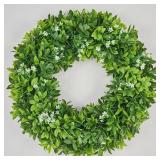Avoeco Boxwood Wreath for Front Door, 22'