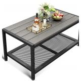 $110 ODK Outdoor Coffee Table with Storage, Grey