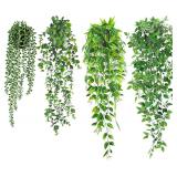 USLAI Artificial Hanging Plants, 4-Pack