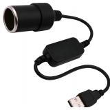 USB A to 12V Car Lighter Socket Adapter 8W