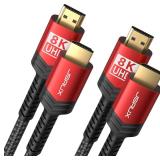 JSAUX 8K HDMI Cable 2.1 6ft 2 Pack, HDR, ARC