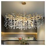 $598 YUYI Crystal Chandelier, 32' Gold Tree