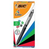 BIC 4-Color Grip Retractable Pen, 12-Count
