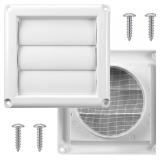 5.9' Louvered Vent Cover Exterior Wall White