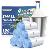 4-Gallon Drawstring Trash Bags, 150ct
