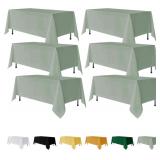 Fitable 6 Pack Sage Green Tablecloths 70x120