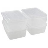 Jekiyo Clear Plastic Storage Bin 14 Qt 4-Pack