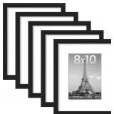 upsimples 8x10 Picture Frame Set of 5, Black