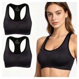 2XL/2 Pack Women's Wireless Sports Bra, Breathable
