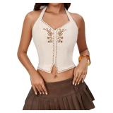 SzM MakeMeChic Floral Halter Vest Top