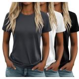 (Small) Huukeay 3 Pack Women's Cotton T-Shirts