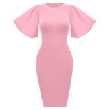 Medium - Memoriesea Women's Bodycon Dress with Ruf