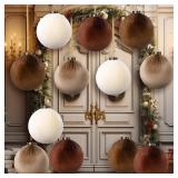 Liliful 12 Pcs Velvet Christmas Balls 4' Brown
