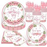 Mother s Day Floral Tableware Set   120 Pcs