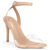 Coutgo Womens Clear Heels Sandals Square Toe